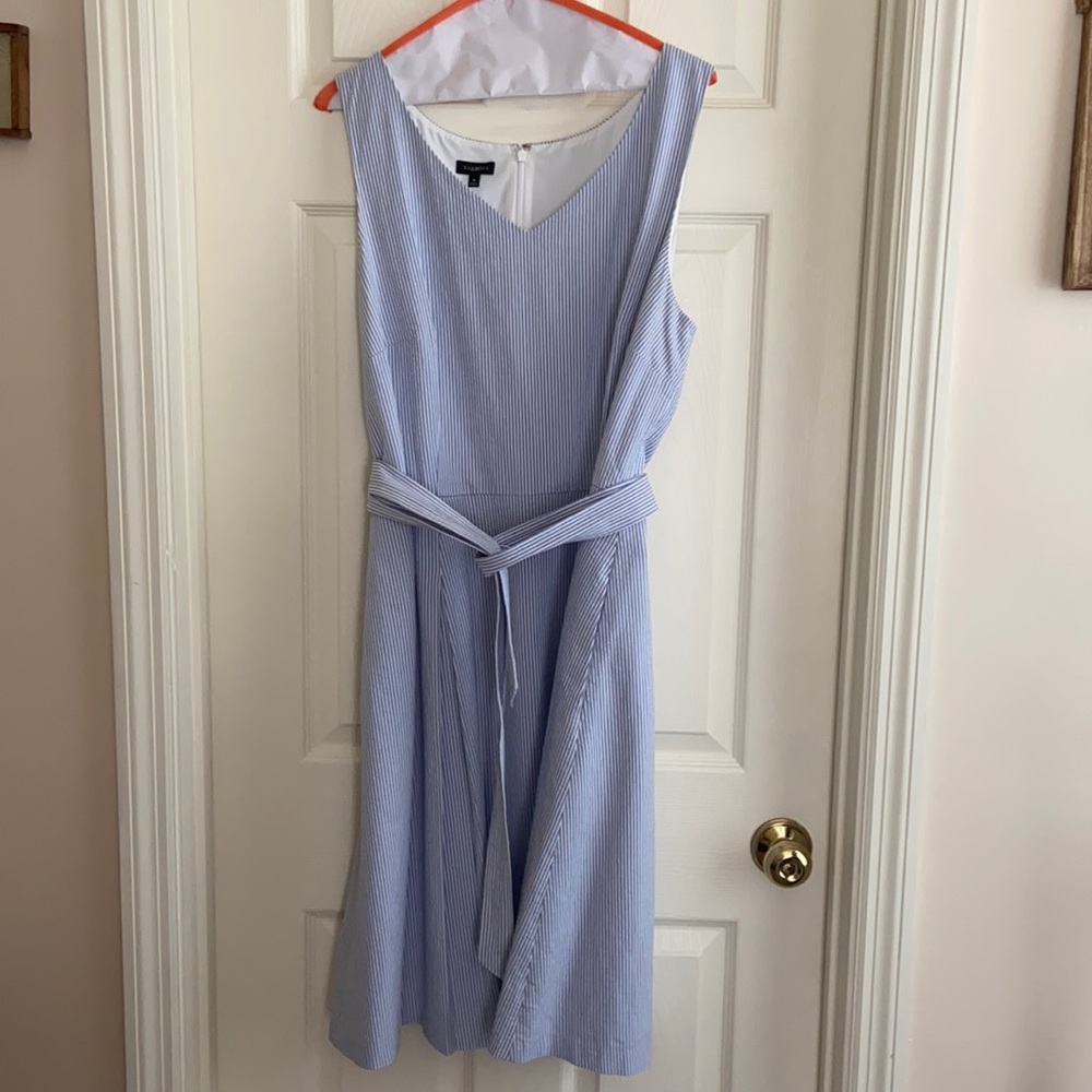 Talbots A-line Size 18 seersucker Sleeveless Dress